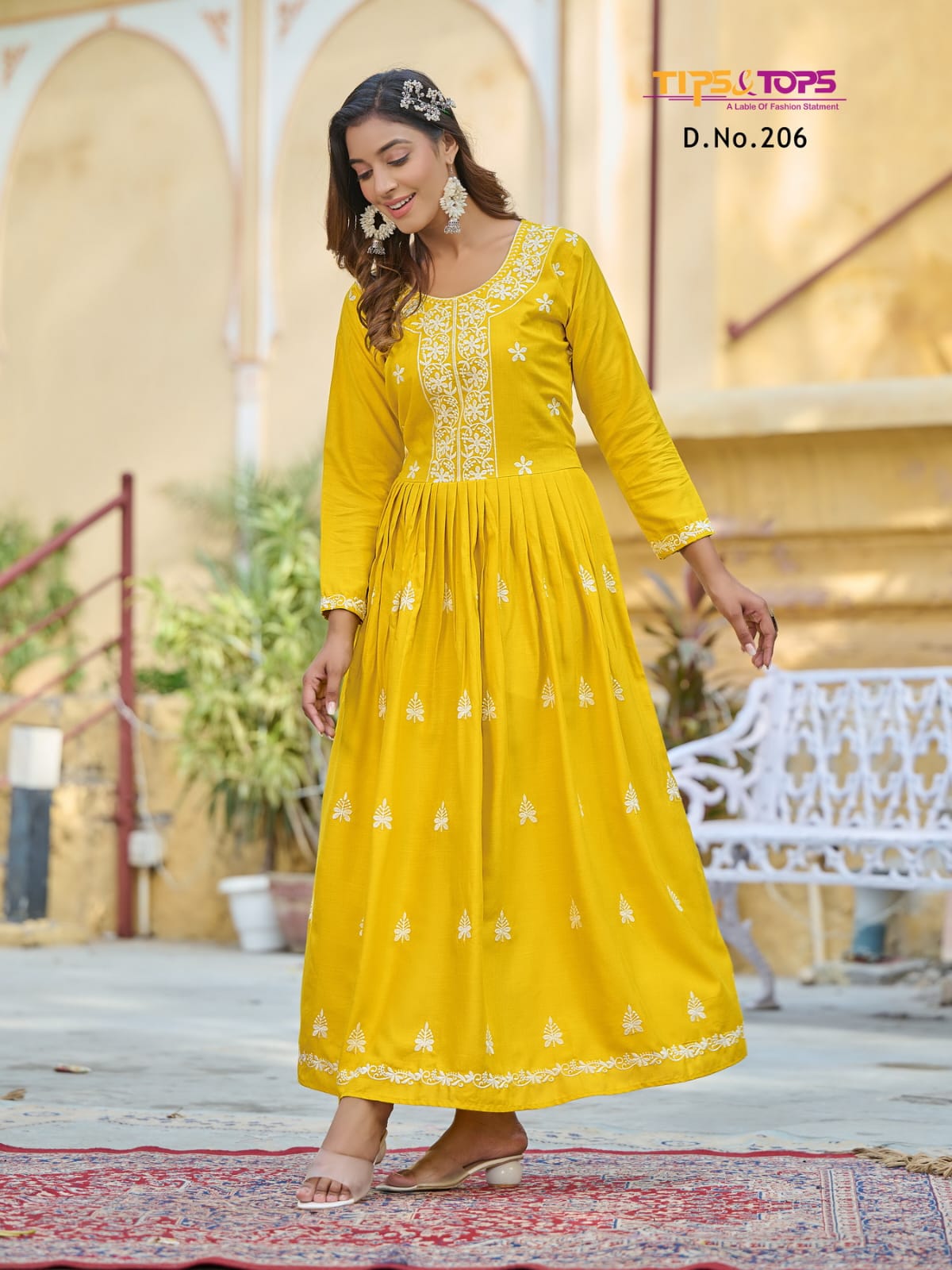 Tips And Tops Lakhnavi Vol 2 Rayon Thread Embroidery Kurtis Catalog
